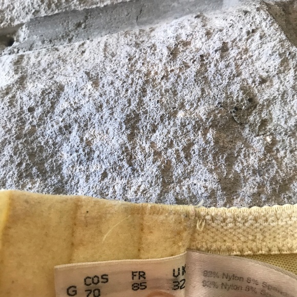 Yellow Lace Patterned Push Up Bra - Picture 6 of 6